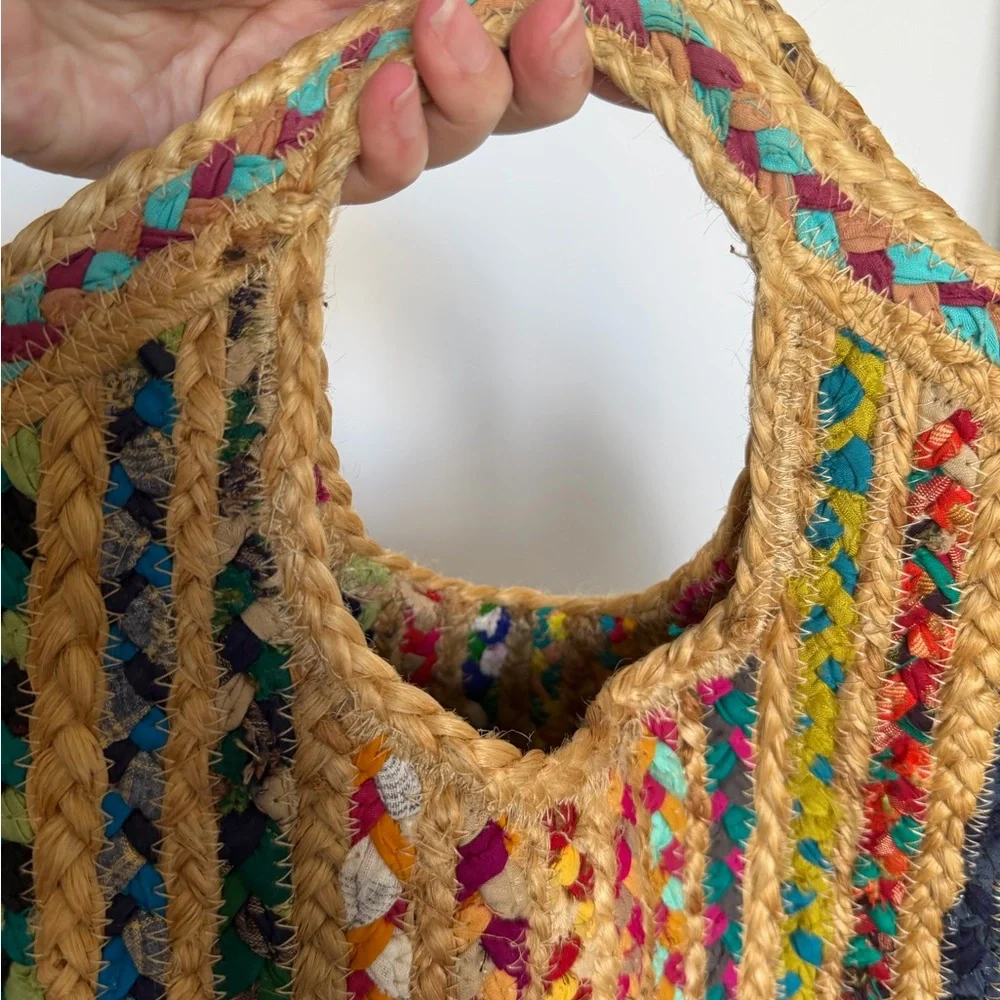 Antik Kraft Multicolor Woven Tote Bag - Picture 2 of 6